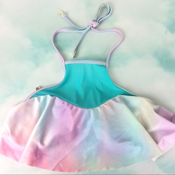 New Wildfox Mesh Tie Dye Flutter Bikini Top - Picture 1 of 5